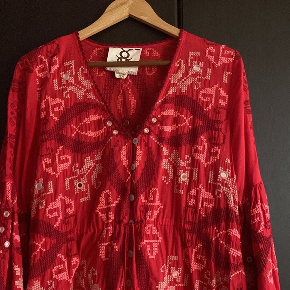 Figue Minette Cross-Stitch Embroidered Midi Dress size S - Picture 3 of 3